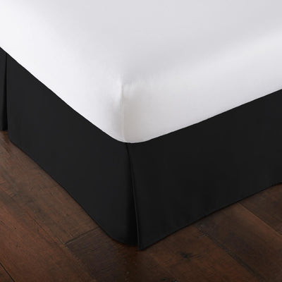 15 inch pleated drop bed skirt in black