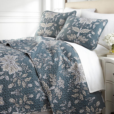 Angled View of Baronessa Quilt Set in Smokey Blue#color_baronessa-smokey-blue