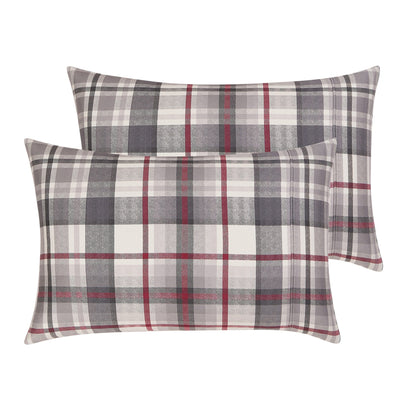 Pillowcases Stack of Highland Cotton Sheet Set in Grey#color_highland-grey