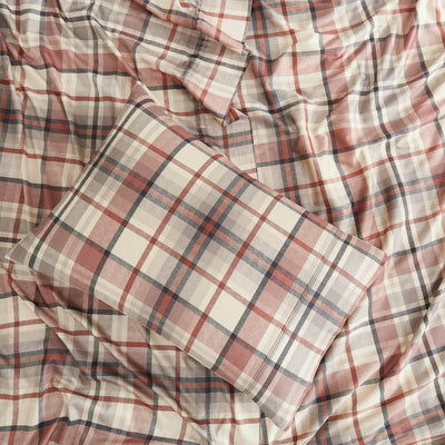 Top View of Highland Cotton Sheet Set in Rust#color_highland-rust