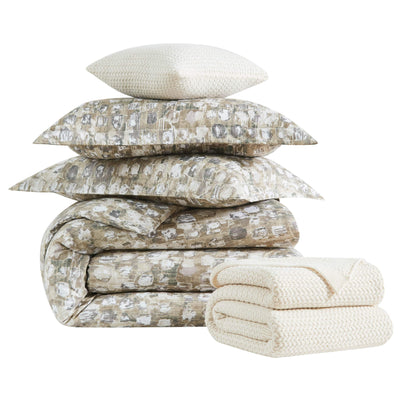 Rhythm 5-Piece Duvet Cover Set in taupe Stack Together#color_rhythm-taupe