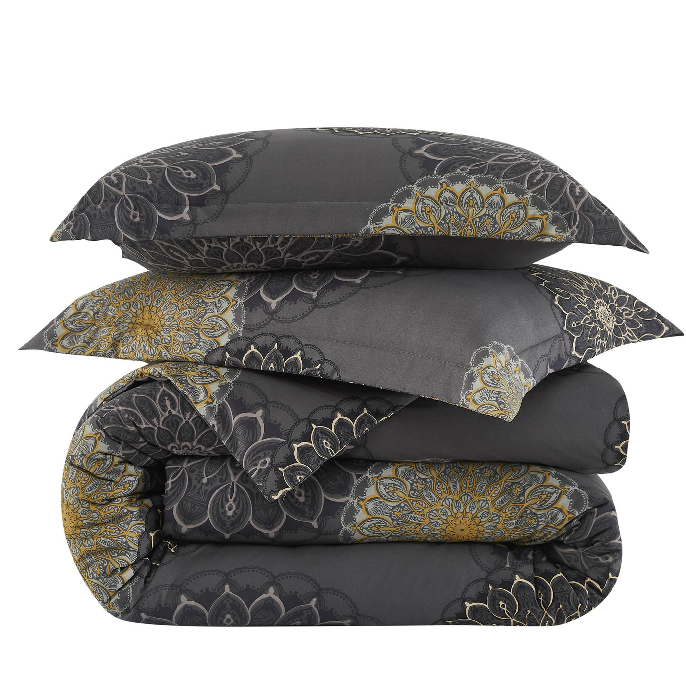 Stack Image of Dahlia Comforter Set in Black#color_dahlia-black