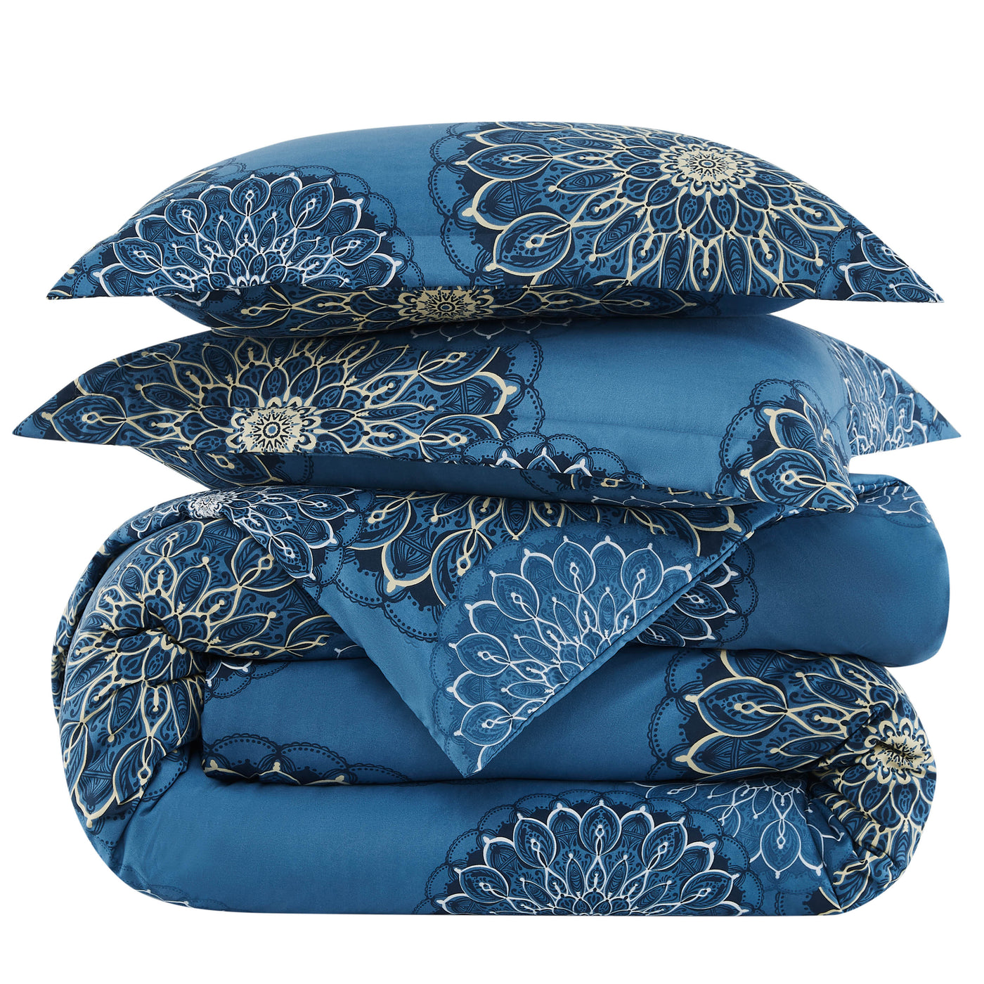 Stack Image of Dahlia Comforter Set in Blue#color_dahlia-blue