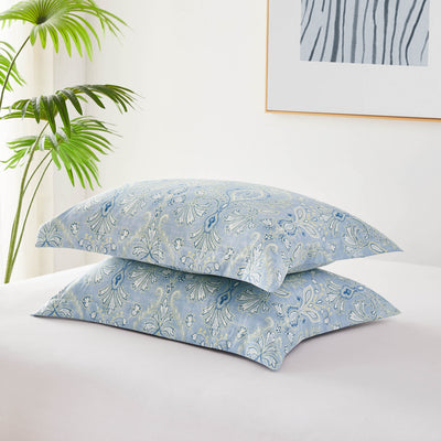 Detailed Shams Image of Country Summer Comforter Set in Blue#color_country-summer-blue