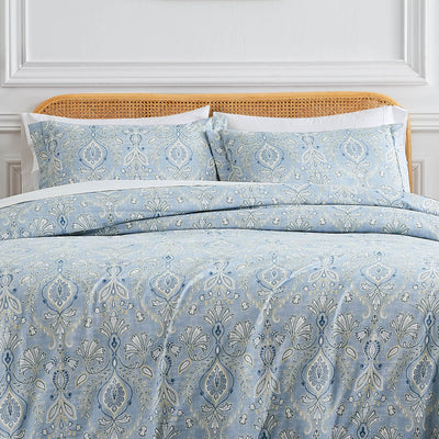 Front View of Country Summer Comforter Set in Blue#color_country-summer-blue