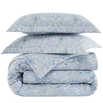 Stack Image of Country Summer Comforter Set in Blue#color_country-summer-blue