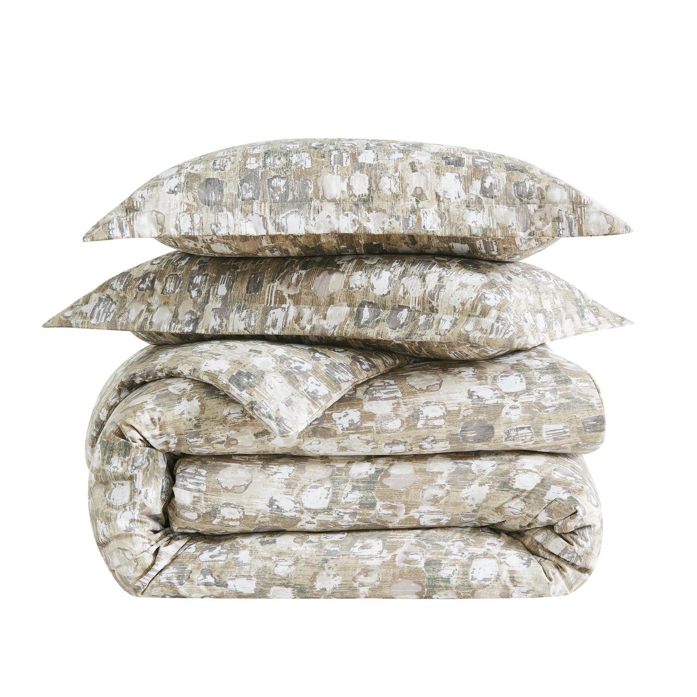 Stack Image of Rhythm Oversized Comforter Set in taupe#color_rhythm-taupe