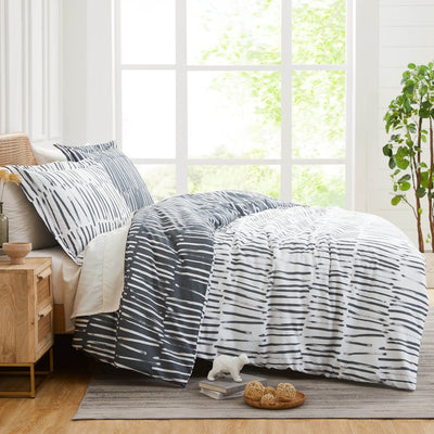 Side View of Spirit Reversible Comforter Set #color_spirit-charcoal