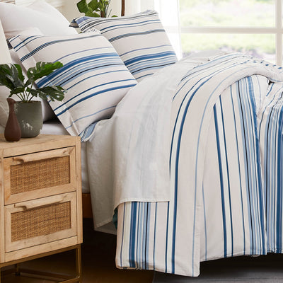 Side View of Malibu Dreams Comforter Set in Blue#color_malibu-dreams-blue