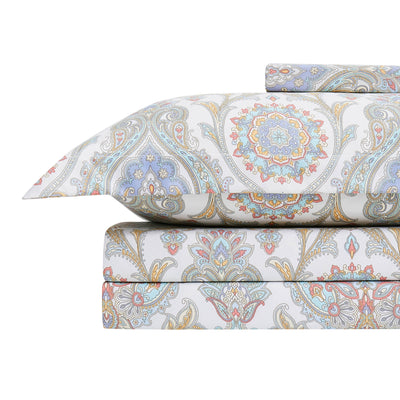 Stack Image of Majestic Paisley Duvet Cover Set in Aqua#color_majestic-paisley-aqua