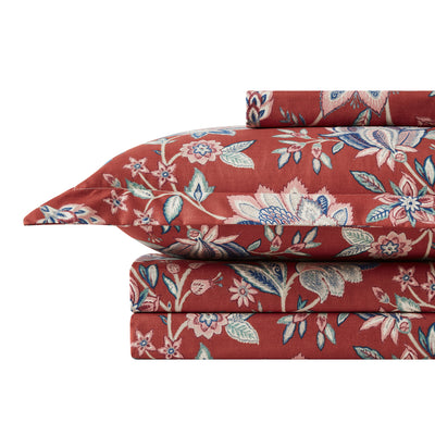Stack Image of Jacobean Floral Duvet Cover Set #color_jacobean-floral-red