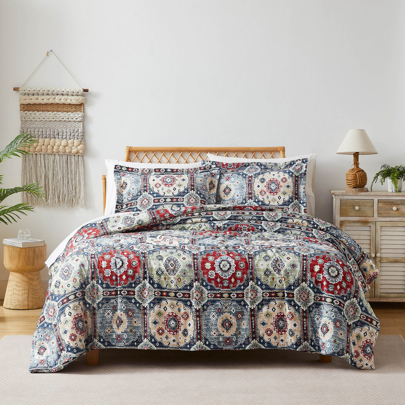 Front View of Kilim Oversized Duvet Cover Set in multi-colored#color_kilim-multi-colored