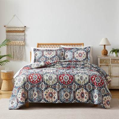 Front View of Kilim Oversized Duvet Cover Set in multi-colored#color_kilim-multi-colored