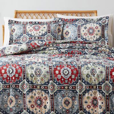 Front View of Kilim Oversized Duvet Cover Set in multi-colored#color_kilim-multi-colored