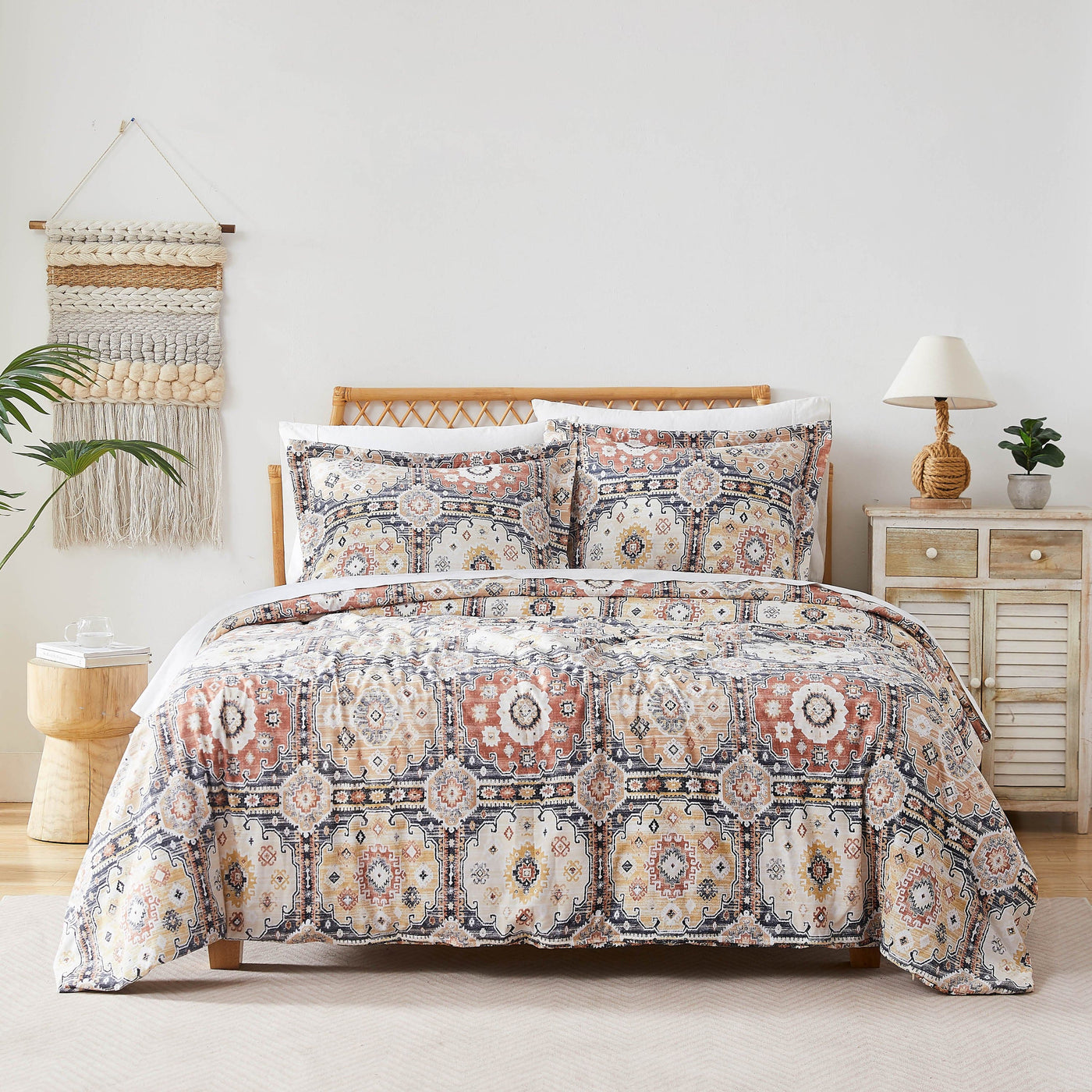 Front View of Kilim Oversized Duvet Cover Set in Natural#color_kilim-natural