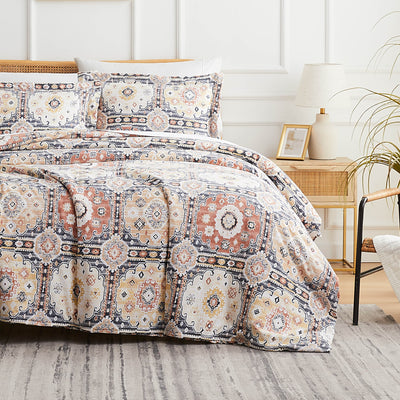 Front View of Kilim Oversized Duvet Cover Set in Natural#color_kilim-natural