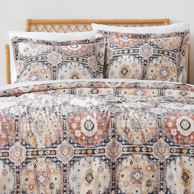 Front View of Kilim Oversized Duvet Cover Set in Natural#color_kilim-natural