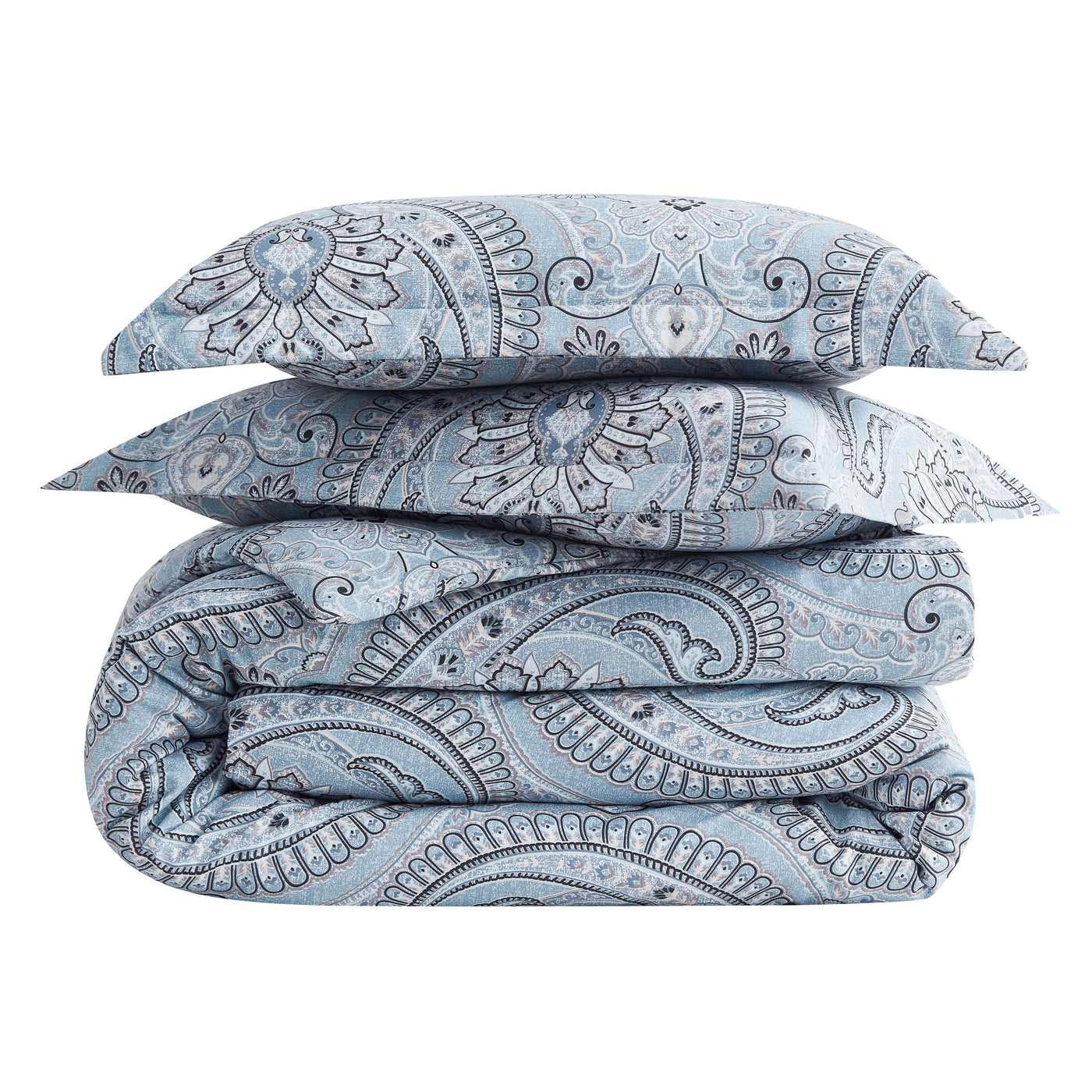 Stack Image of Sing to Me Duvet Cover Set in Aqua#color_sing-to-me-aqua