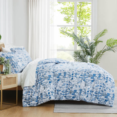 Side View of Rhythm Duvet Cover in Blue#color_rhythm-blue