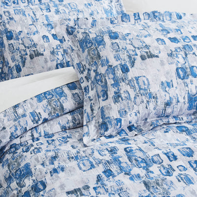 Detail Image Shams of Rhythm Duvet Cover in Blue#color_rhythm-blue