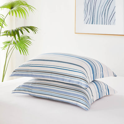 Detailed Shams Image of Malibu Dreams Duvet Cover Set in Blue#color_malibu-dreams-blue