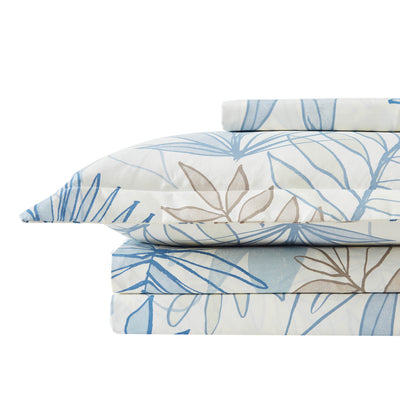 Stack Image of Palm Leaf Duvet Cover Set in blue#color_palm-leaf-blue