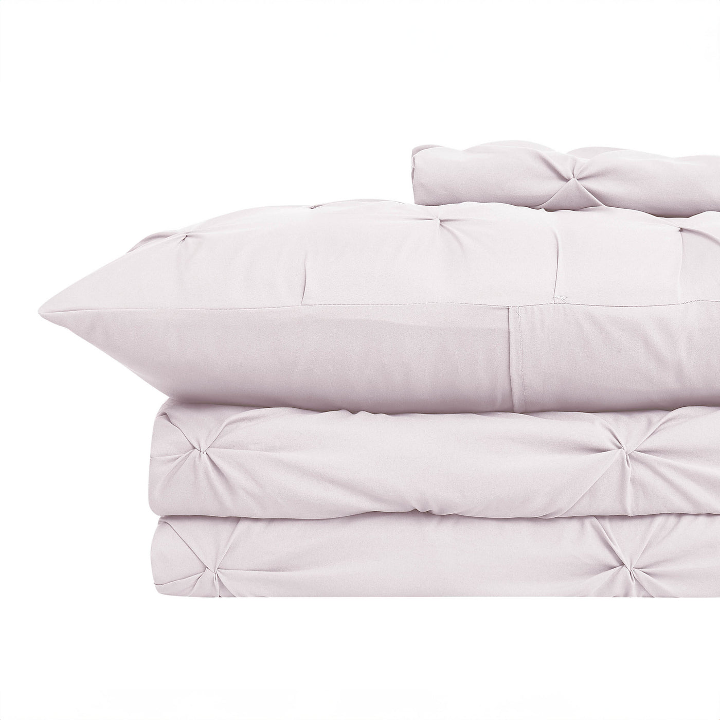 Stack Image of Pinch Pleated Pintuck Duvet Cover Set in Bone#color_pintuck-bone