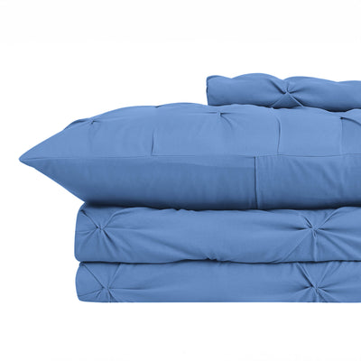 Stack Image of Pinch Pleated Pintuck Duvet Cover Set in Coronet Blue#color_pintuck-coronet-blue