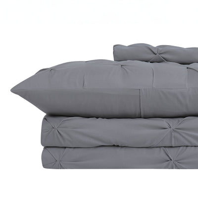 Stack Image of Pinch Pleated Pintuck Duvet Cover Set in Slate#color_pintuck-slate