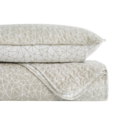 Stack Image of Lala Land Quilt Set in Taupe#color_lala-land-taupe