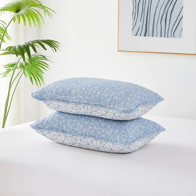 Detailed Shams Image of Lala Land Quilt Set in Blue#color_lala-land-blue