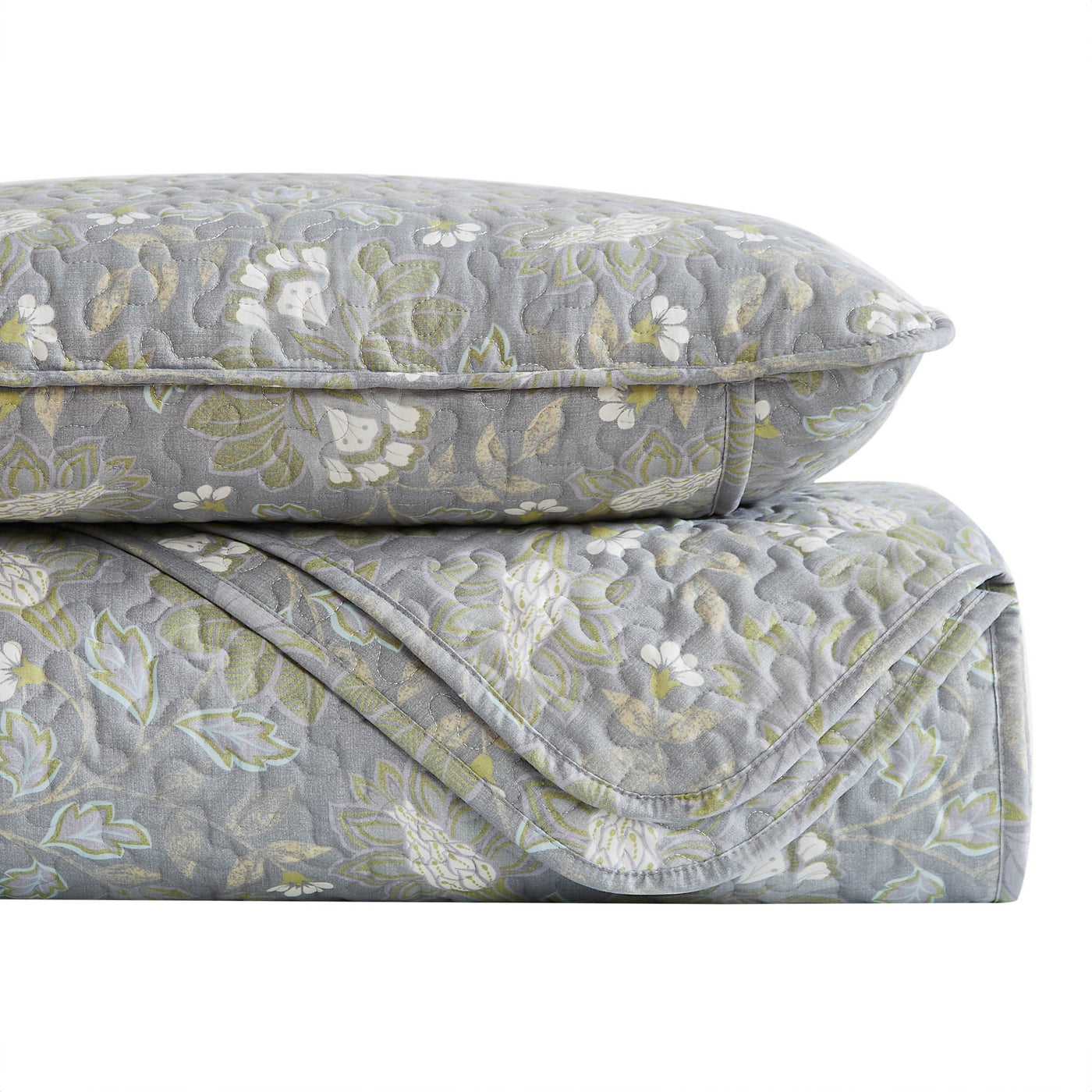 Stack Image of Terra Flora Quilt Set in Steel Blue#color_terra-flora-steel-blue