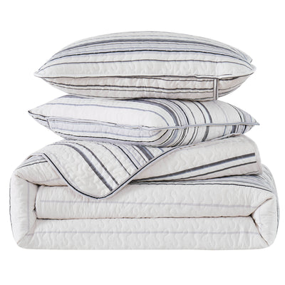 Stack Image of Malibu Dreams Quilt Set in Grey#color_malibu-dreams-grey