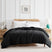 Front View of Down Alternative Comforter in Black#color_black