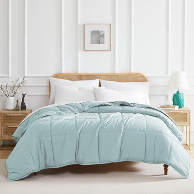 Front View of Down Alternative Comforter in sky-blue#color_sky-blue