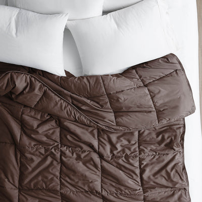 Top View of Down Alternative Comforter in brown#color_chocolate-brown