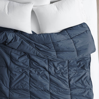 Top View of Down Alternative Comforter in dark-blue#color_dark-blue