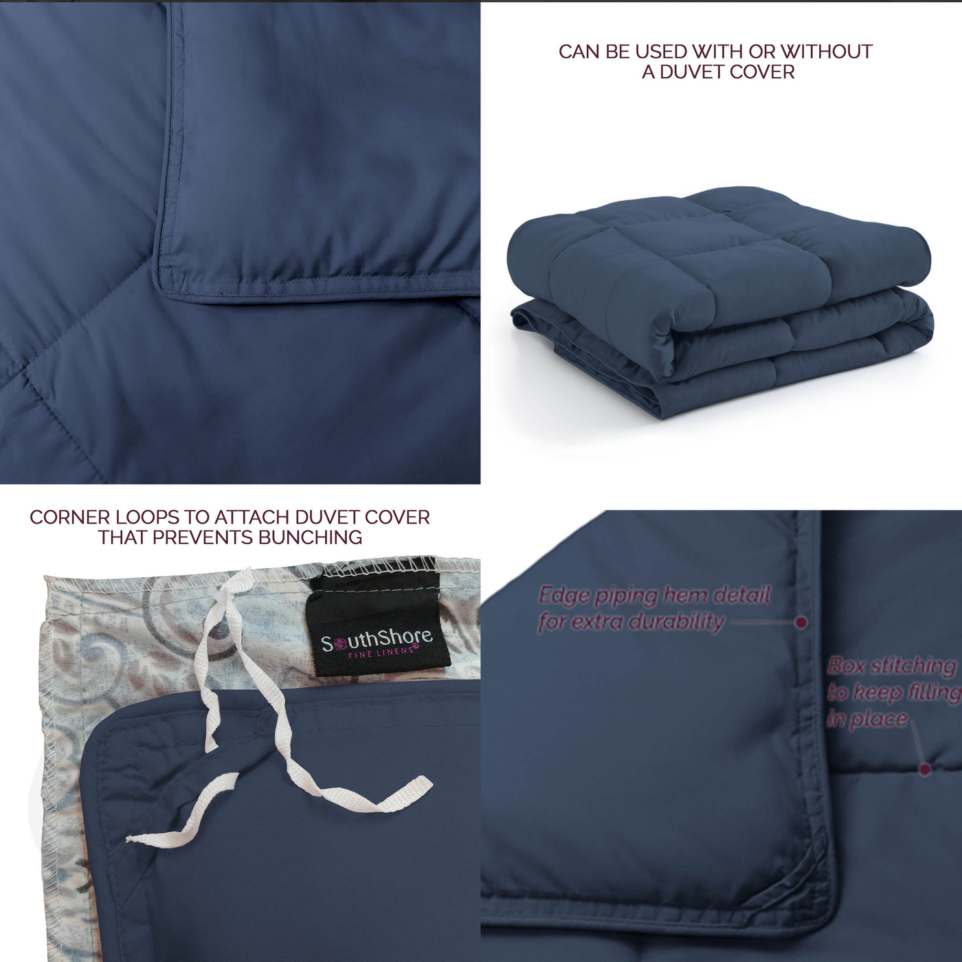 Details and Feautures of Down Alternative Comforter in dark-blue#color_dark-blue