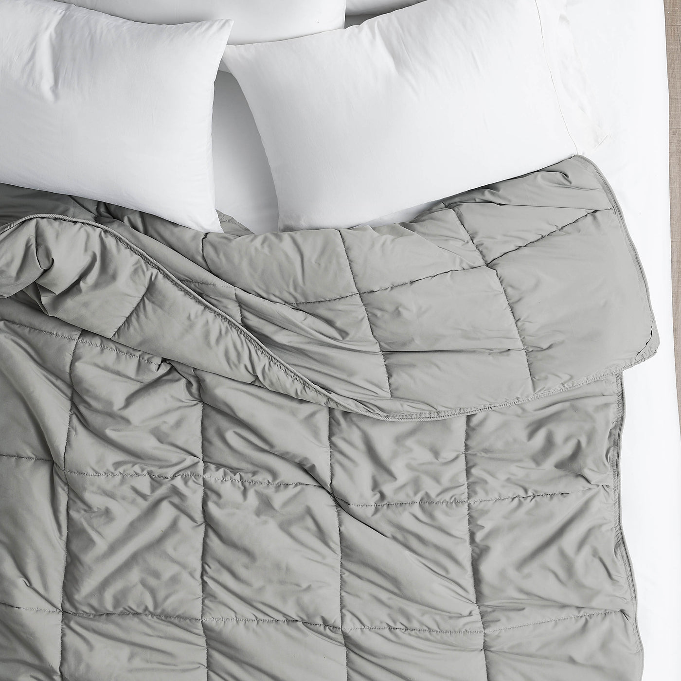 Top View of Down Alternative Comforter in steel-grey#color_steel-grey