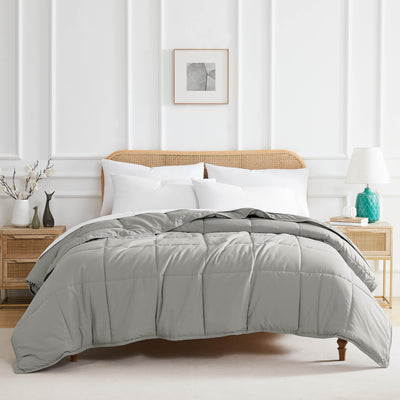 Front View of Down Alternative Comforter in steel-grey#color_steel-grey