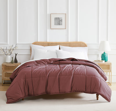 Front View of Down Alternative Comforter in marsala#color_marsala