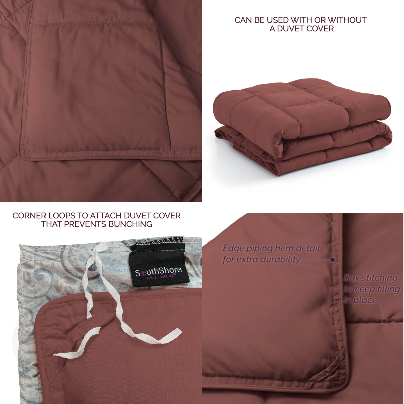 Details and Features of Down Alternative Comforter in marsala#color_marsala