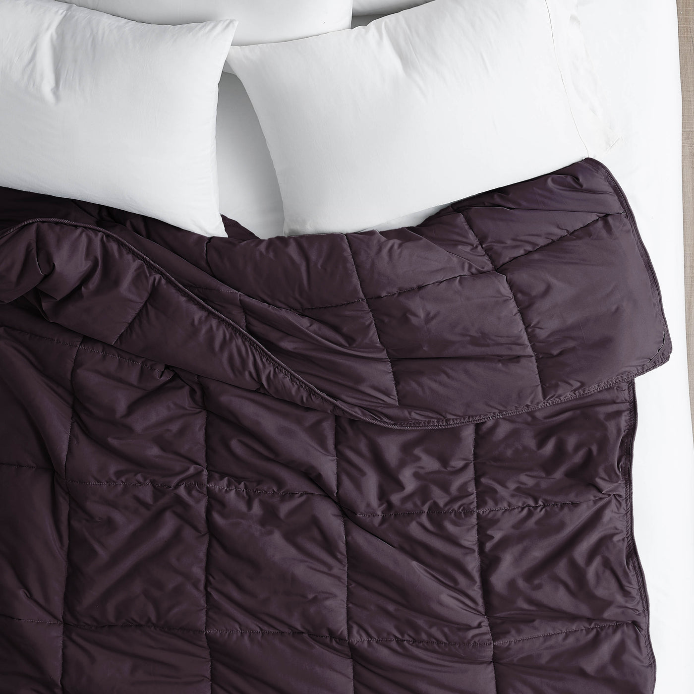 Top View of Down Alternative Comforter in purple#color_purple