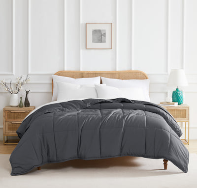 Front View of Down Alternative Comforter in slate#color_slate