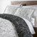 Contemporary Leaves Duvet Cover Set in Black