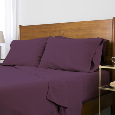 100 GSM Microfiber Solid Color Sheet Set in Purple