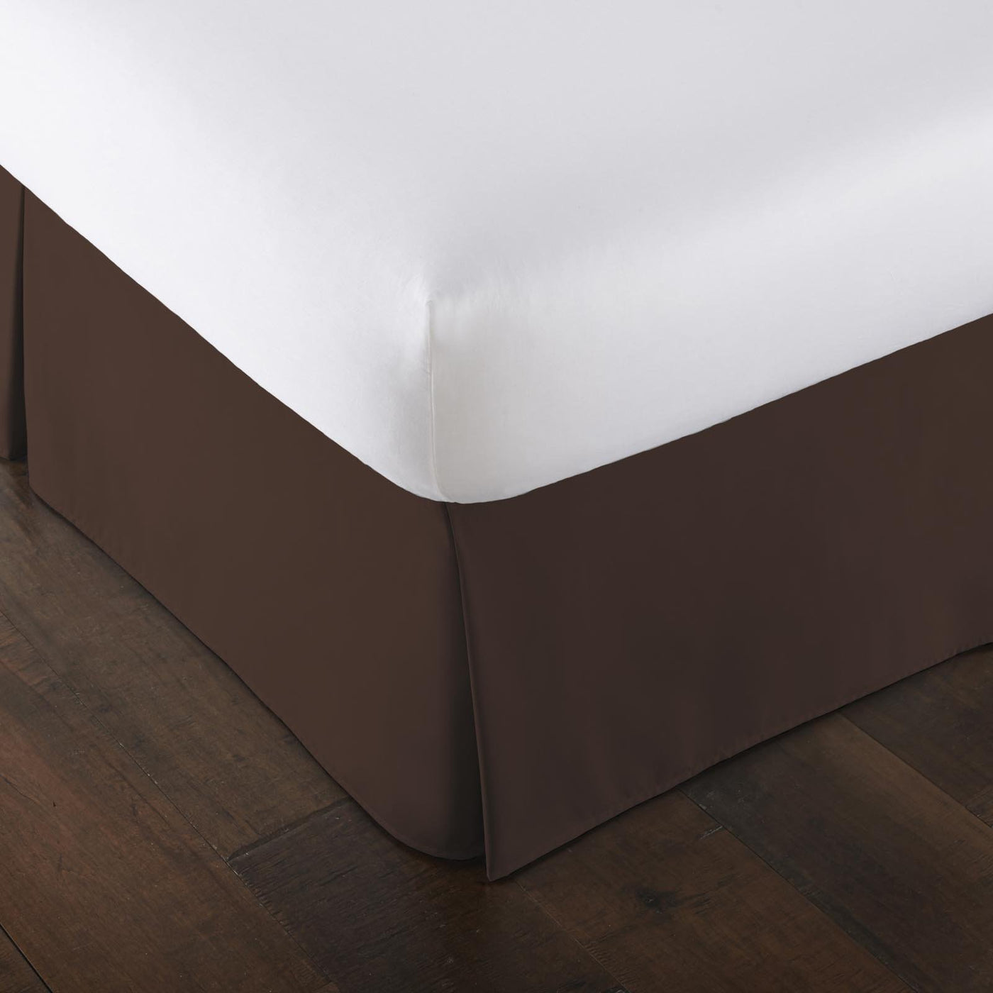 15 inch pleated drop bed skirt in brown