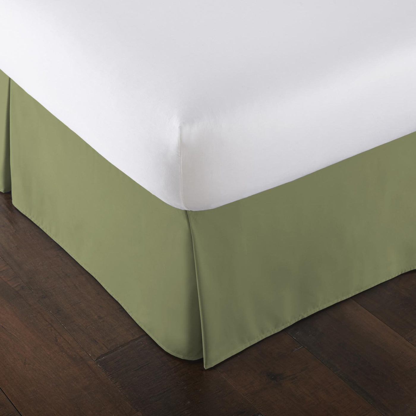 15 inch pleated drop bed skirt in sage green