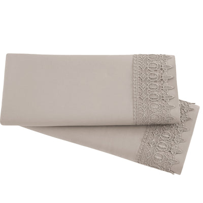 2-Piece Lace Pillowcase Set in Bone