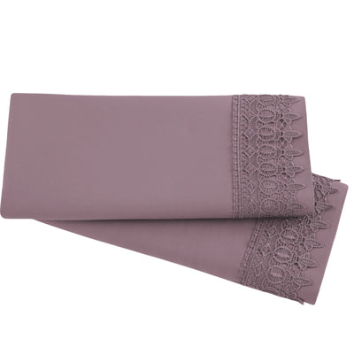 2-Piece Lace Pillowcase Set in Lavender